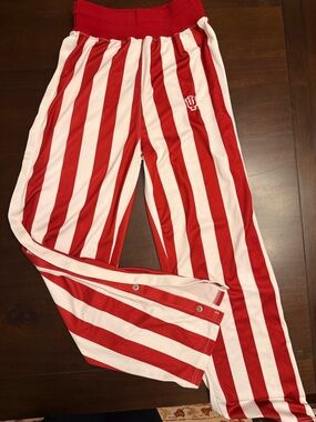 Taylor Red and White Athletic Shorts with Snap Trim